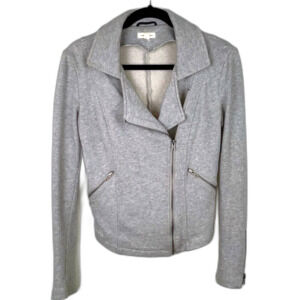 Silence + Noise Urban Outfitters Grey Moto Jacket Cotton Jersey Knit Blazer Sz S